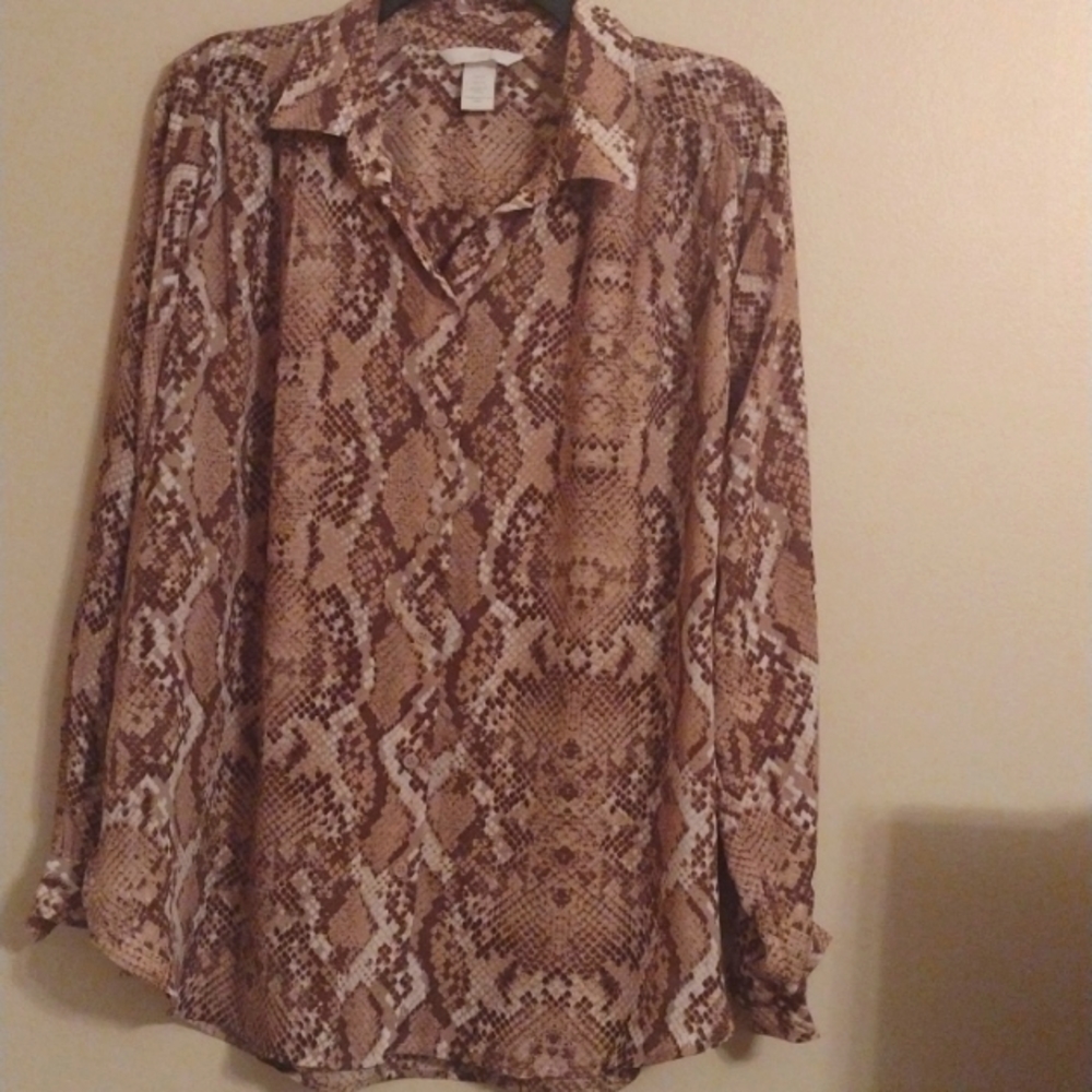 H&M animal print blouse